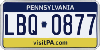 PA license plate LBQ0877