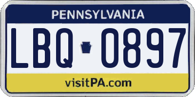 PA license plate LBQ0897
