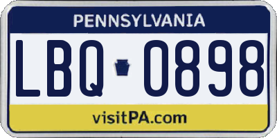 PA license plate LBQ0898
