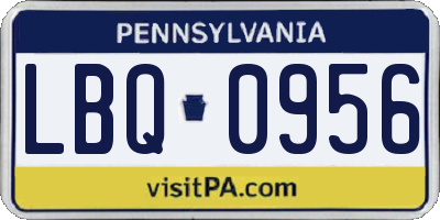 PA license plate LBQ0956