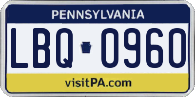 PA license plate LBQ0960