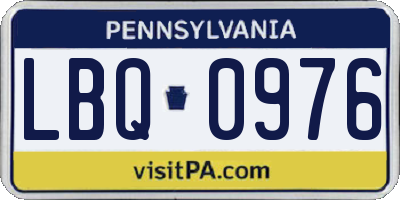 PA license plate LBQ0976