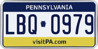PA license plate LBQ0979