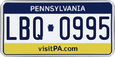 PA license plate LBQ0995