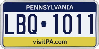 PA license plate LBQ1011