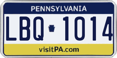 PA license plate LBQ1014