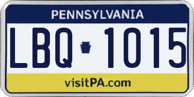 PA license plate LBQ1015