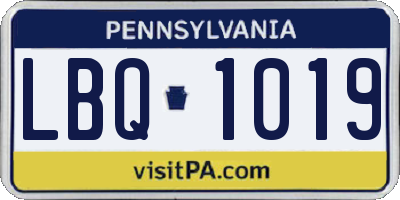 PA license plate LBQ1019