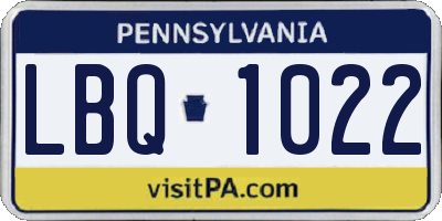 PA license plate LBQ1022