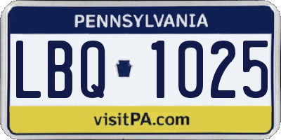 PA license plate LBQ1025