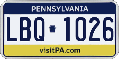 PA license plate LBQ1026