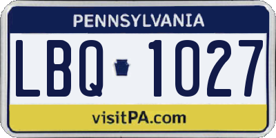 PA license plate LBQ1027