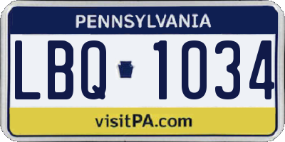 PA license plate LBQ1034