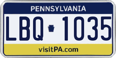 PA license plate LBQ1035