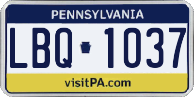 PA license plate LBQ1037