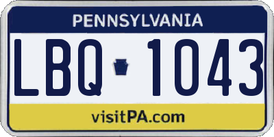 PA license plate LBQ1043