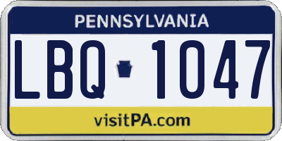 PA license plate LBQ1047