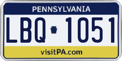 PA license plate LBQ1051
