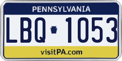 PA license plate LBQ1053