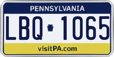 PA license plate LBQ1065