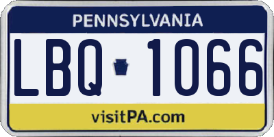 PA license plate LBQ1066