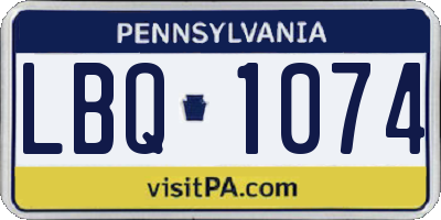 PA license plate LBQ1074