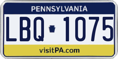 PA license plate LBQ1075