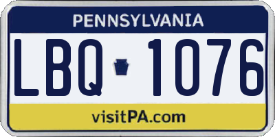 PA license plate LBQ1076
