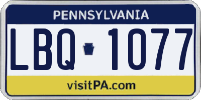 PA license plate LBQ1077