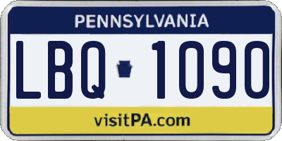 PA license plate LBQ1090