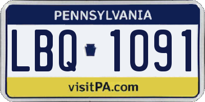 PA license plate LBQ1091