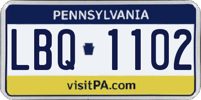 PA license plate LBQ1102