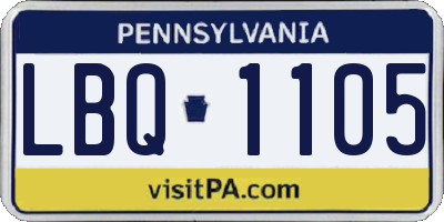 PA license plate LBQ1105