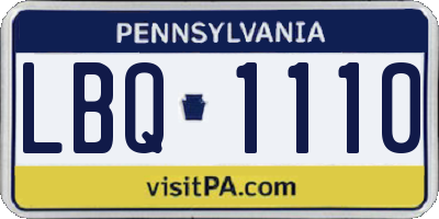 PA license plate LBQ1110