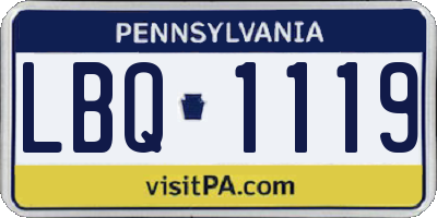 PA license plate LBQ1119