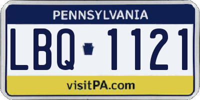 PA license plate LBQ1121