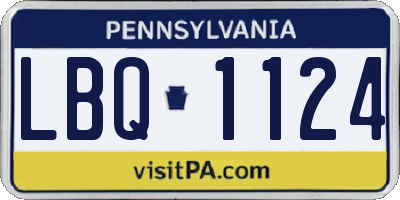 PA license plate LBQ1124