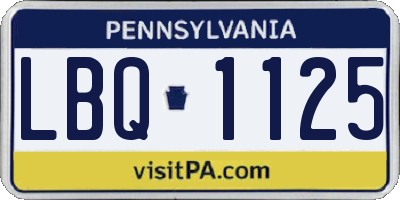 PA license plate LBQ1125