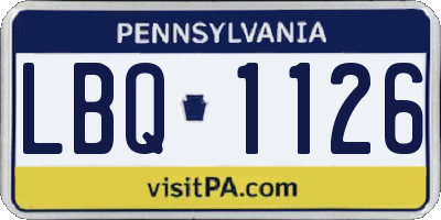 PA license plate LBQ1126