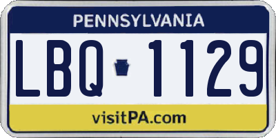 PA license plate LBQ1129