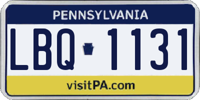 PA license plate LBQ1131
