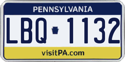 PA license plate LBQ1132