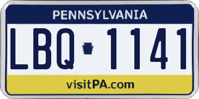 PA license plate LBQ1141