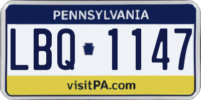 PA license plate LBQ1147