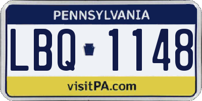 PA license plate LBQ1148