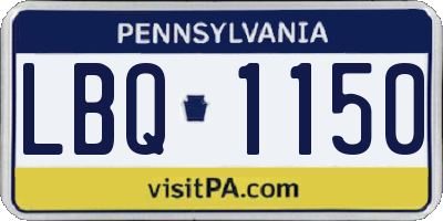 PA license plate LBQ1150