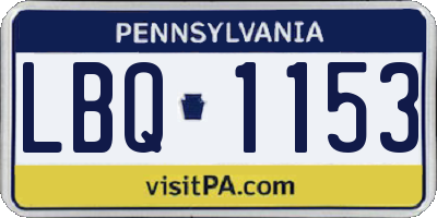 PA license plate LBQ1153