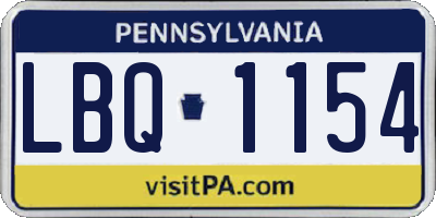 PA license plate LBQ1154
