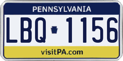 PA license plate LBQ1156
