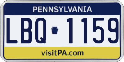 PA license plate LBQ1159
